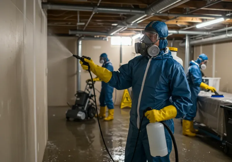 Basement Sanitization and Antimicrobial Treatment process in New Albany, IN