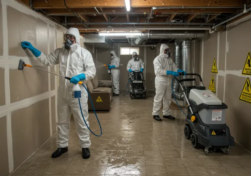 Basement Moisture Removal and Structural Drying process in New Albany, IN